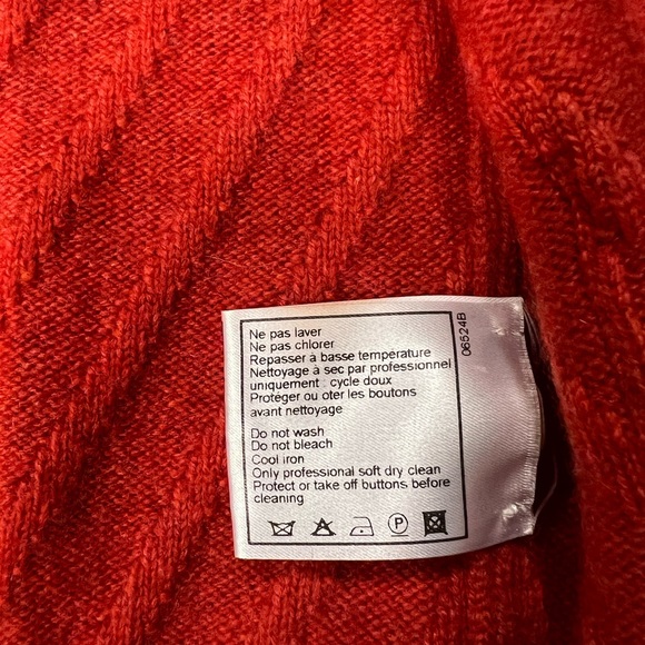 Chanel Cashmere Vintage Orange V Neck Button  Vest - Picture 10 of 13